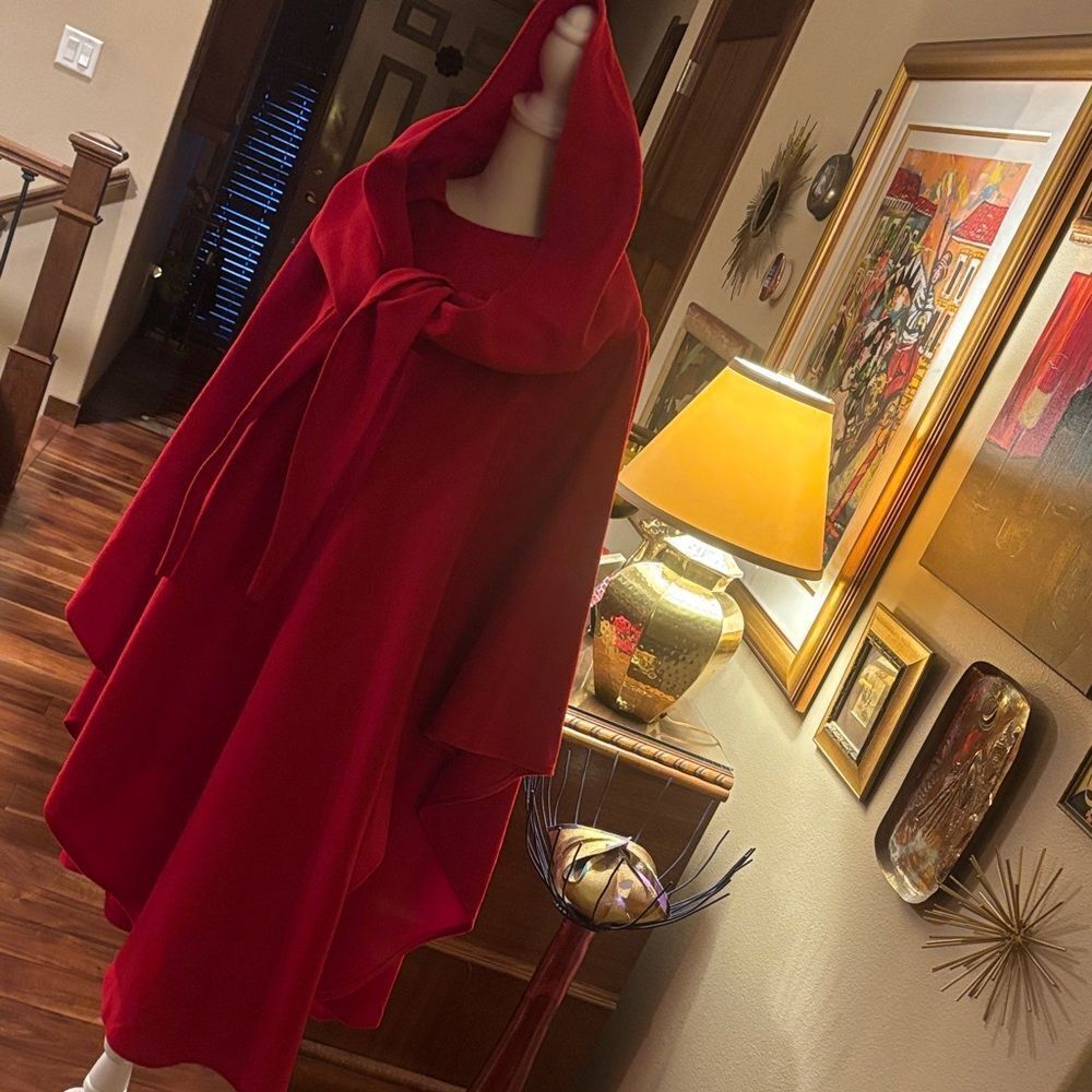 Vintage Jimmy Hourihan of Ireland Red Wool, Cashmere & Lambswool Walking Cape